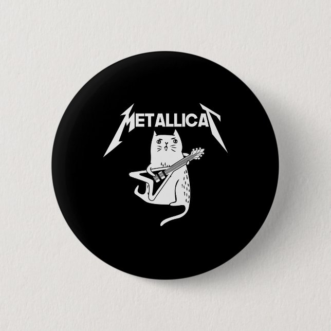 Cat Rock Band Guitar Fun Christmas Gift 6 Cm Round Badge (Front)