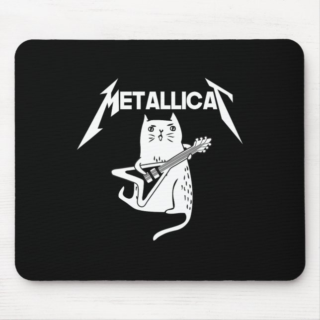 Cat Rock Band Guitar Fun Christmas Gift Mouse Mat (Front)
