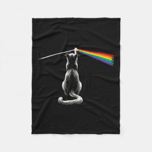 Cat Rock Music Band Funny Cat Rock And Roll Fleece Blanket