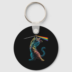 Cat Rock Music Concert Band Rock Cat Key Ring