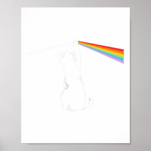 Cat Rock Music Funny Cat Colours Poster