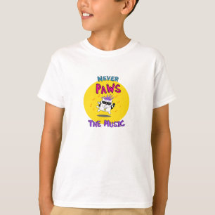 Cat Rock Star Singing Never Pause The Music T-Shirt