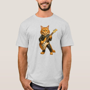 Cat rockeur plays the electric guitar. T-Shirt