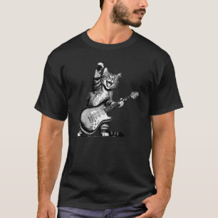 Cat Rockin' the Guitar Tee, Music Lover Shirt