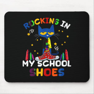 Cat-rocking I N My-school-shoes-back To-school-cat Mouse Mat