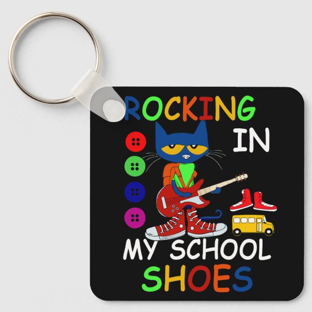 Cat Rocking In My School Shoes Back To School For  Key Ring (Front)