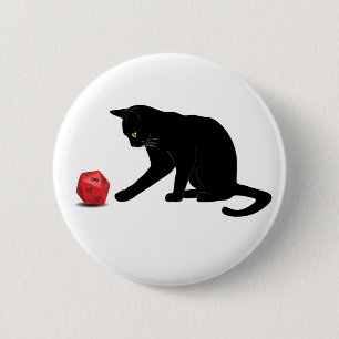Cat Rolling Dice RPG Role Playing Games 6 Cm Round Badge