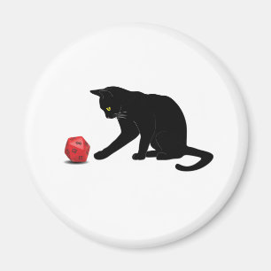 Cat Rolling Dice RPG Role Playing Games Gaming Lov Magnet