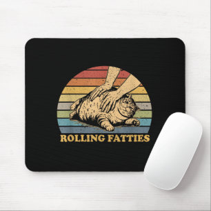 Cat Rolling Fatties Funny Mouse Mat