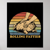 Cat Rolling Fatties Funny Uni-adults And Kids Blac