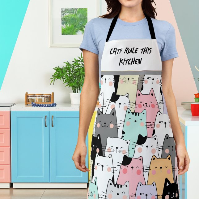 Cat rule this kitchen apron (Creator Uploaded)