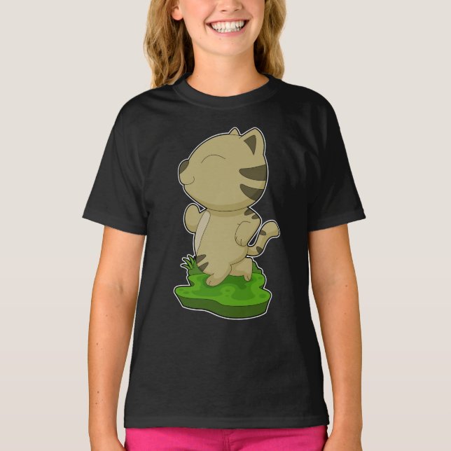 Cat Runner Running Sports T-Shirt (Front)