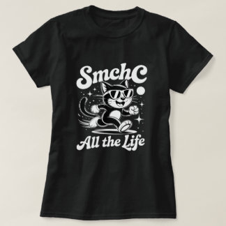 Cat Running "All the Life" Graphic Tee