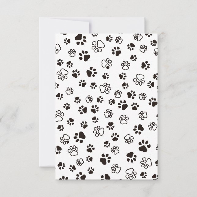 Cat’s Paws Repeated Pattern Thank You Card (Front)