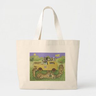 Cat Safari Large Tote Bag