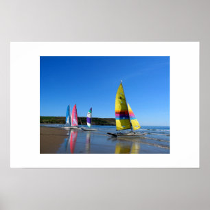 CAT SAILING BOATS IN WALES POSTER