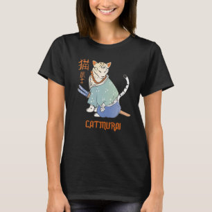 Cat Samurai Catmurai Japanese Warrior Cats with K T-Shirt