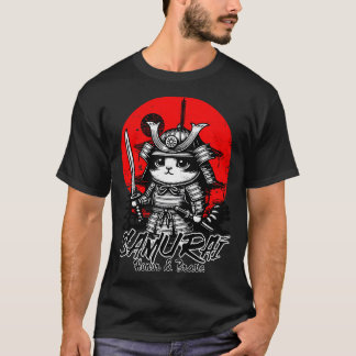 Cat Samurai Honour And Brave T-Shirt