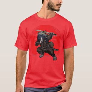 Cat Samurai Japan Flag Kendo Ninja Sword Warrior S T-Shirt