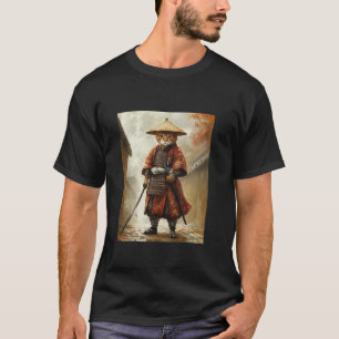 Cat Samurai Japan Japanese Funny Graphic T-Shirt