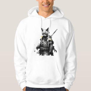 Cat Samurai katana Hoodie