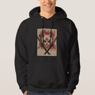 Cat Samurai Ninja Japanese Vintage Funny Cool Japa Hoodie