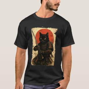 Cat Samurai Vintage Japanese Warrior T-Shirt