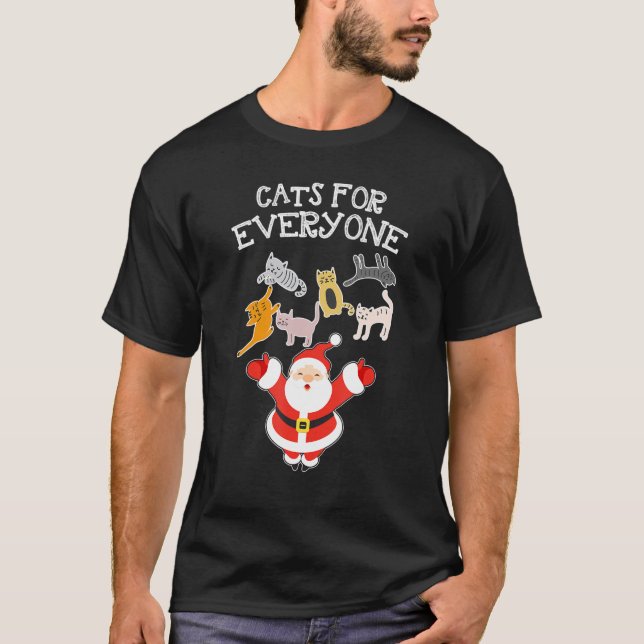 Cat Santa Claus Christmas Present For Everyone X M T-Shirt (Front)