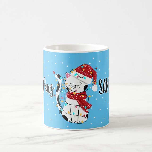 cat santa claws paws cat-mas funny joke christmas coffee mug (Center)