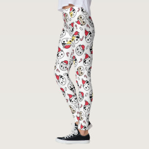 Cat Santa Hats Holiday Red White Kitty Heads Leggings