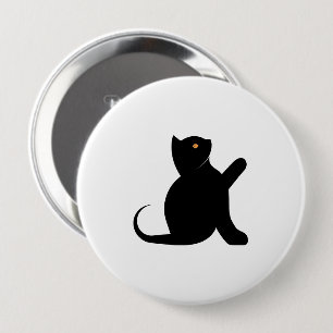 Cat Saying Hello 10 Cm Round Badge