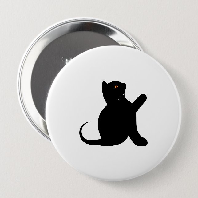 Cat Saying Hello 10 Cm Round Badge (Front & Back)