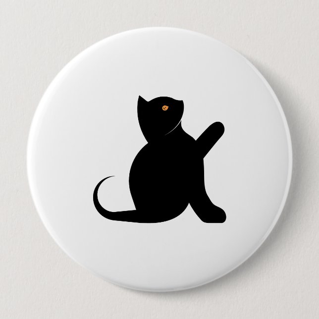 Cat Saying Hello 10 Cm Round Badge (Front)