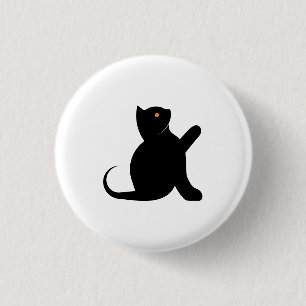 Cat Saying Hello 3 Cm Round Badge