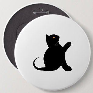 Cat Saying Hello 6 Cm Round Badge