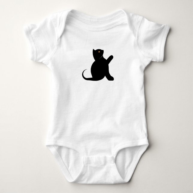 Cat Saying Hello Baby Bodysuit (Front)