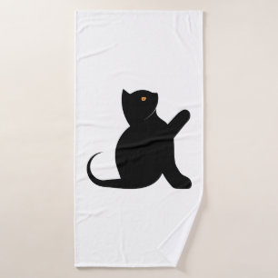 Cat Saying Hello Bath Towel