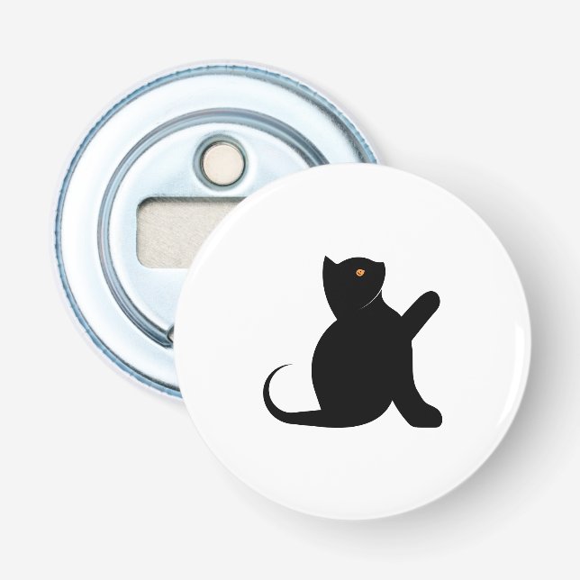 Cat Saying Hello Bottle Opener (Front)