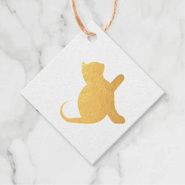 Cat Saying Hello Favour Tags (Front)
