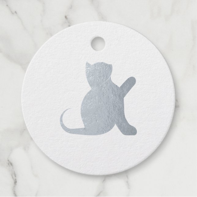 Cat Saying Hello Favour Tags (Front)