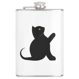 Cat Saying Hello Hip Flask