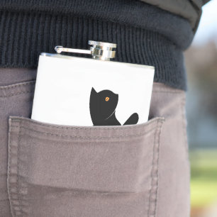 Cat Saying Hello Hip Flask