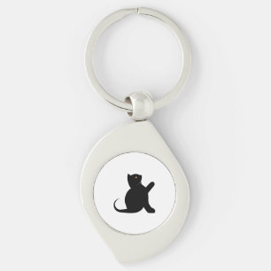 Cat Saying Hello Key Ring