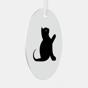 Cat Saying Hello Metal Tree Decoration