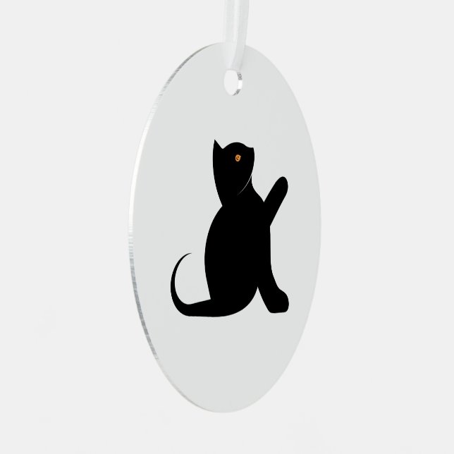 Cat Saying Hello Metal Tree Decoration (Front Right)