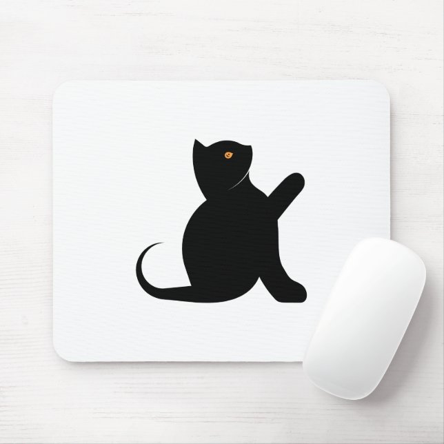 Cat Saying Hello Mouse Mat (With Mouse)