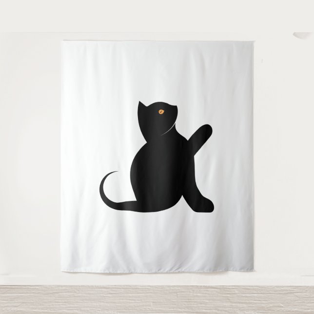 Cat Saying Hello Tapestry (Front)