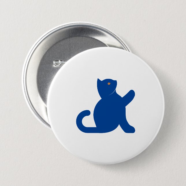 Cat Says Hello 7.5 Cm Round Badge (Front & Back)