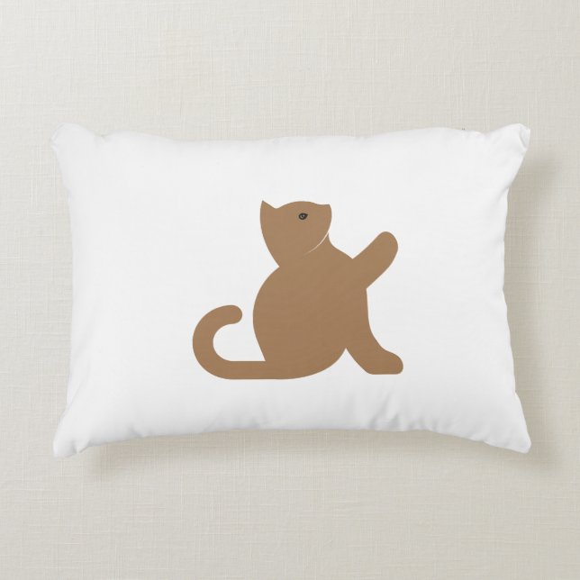 Cat Says Hello Decorative Cushion (Front)