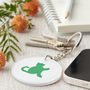 Cat Says Hello Key Ring